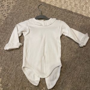 Girls 3 Month White Ruffle Blouse and Onsie